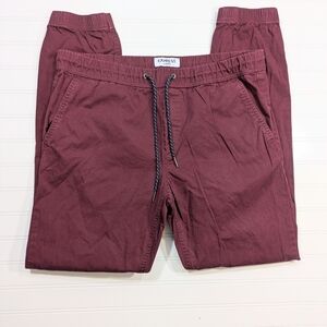 Express Men's Burgundy Twill Jogget Pants